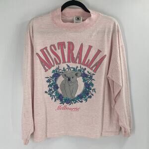 Vintage 90s Australia Melbourne Pink Sweatshirt Cotton Women’s Size XL
